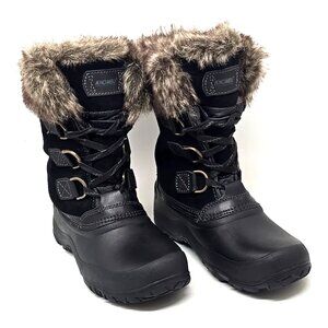 Khombu The Slope Waterproof Black Winter Snow Boots Women's Size 6